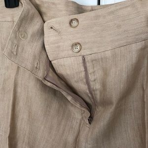 Linen beige wide leg pants size16.